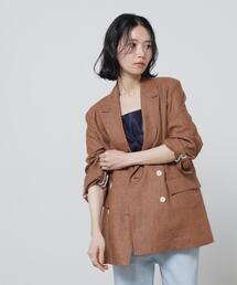 NANO universe（ナノユニバース）の「European Flax ダブル6Bジャケット(セットアップ可)（テーラードジャケット）」