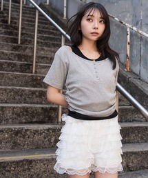 WEGO/レイヤードヘンリーネック半袖T