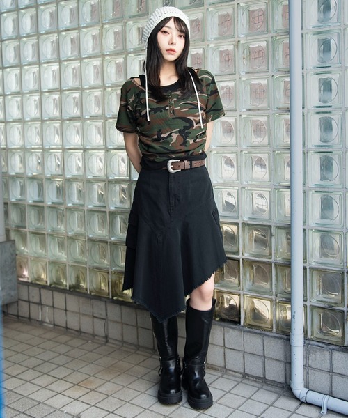 WEGO(ウィゴー)の「WEGO/レイヤードヘンリーネック半袖T(Tシャツ/カットソー・レディース・杢グレー/ホワイト/その他1・FREE)」の4枚目の写真