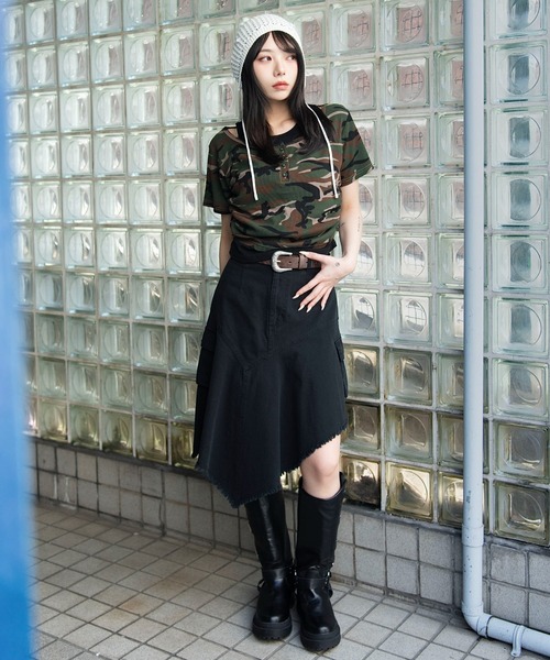 WEGO(ウィゴー)の「WEGO/レイヤードヘンリーネック半袖T(Tシャツ/カットソー・レディース・杢グレー/ホワイト/その他1・FREE)」の8枚目の写真