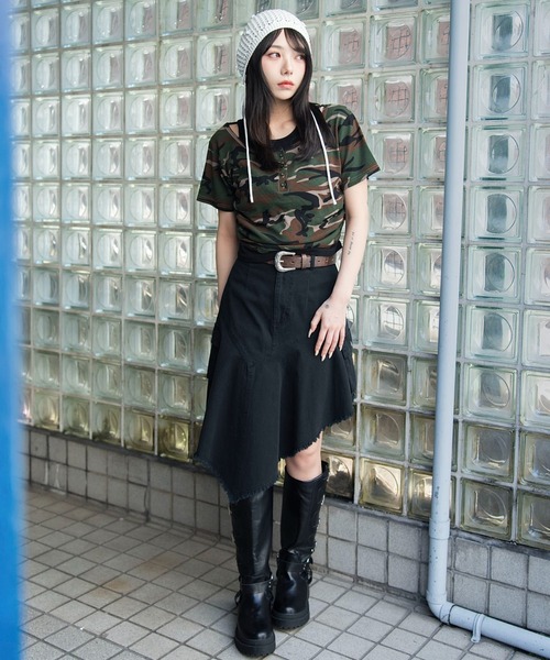 WEGO(ウィゴー)の「WEGO/レイヤードヘンリーネック半袖T(Tシャツ/カットソー・レディース・杢グレー/ホワイト/その他1・FREE)」の9枚目の写真