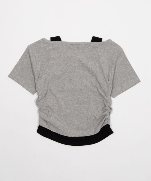 WEGO(ウィゴー)の「WEGO/レイヤードヘンリーネック半袖T(Tシャツ/カットソー・レディース・杢グレー/ホワイト/その他1・FREE)」の19枚目の写真