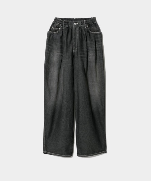 beautiful people(ビューティフルピープル)の「left hand twilldenim wide pants vintage(デニムパンツ・レディース・ブラック・40)」の1枚目の写真