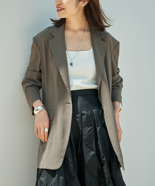 VERMEIL par iena(ヴェルメイユパーイエナ)の「《手洗い可》Airy テーラードジャケット(テーラードジャケット・レディース・ブラック/カーキ・36/38)」の13枚目の写真