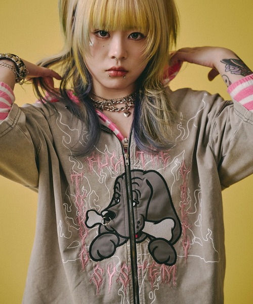GALFY（ガルフィー）の「【GALFY/ガルフィー】ハーフ＆ハーフ Tee（Tシャツ/カットソー・メンズ・ブラック/グレー・XL/L/M）」の2枚目の写真
