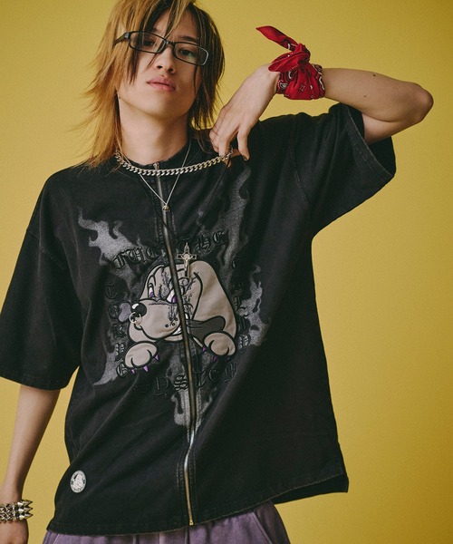 GALFY（ガルフィー）の「【GALFY/ガルフィー】ハーフ＆ハーフ Tee（Tシャツ/カットソー・メンズ・ブラック/グレー・XL/L/M）」の14枚目の写真