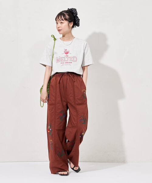 FREAK'S STORE(フリークスストア)の「インド パッチワーク刺繍 イージーパンツ<セットアップ対応>(その他パンツ・レディース・ブラウン/サックスブルー/ブラック/オフホワイト・フリ-)」の16枚目の写真
