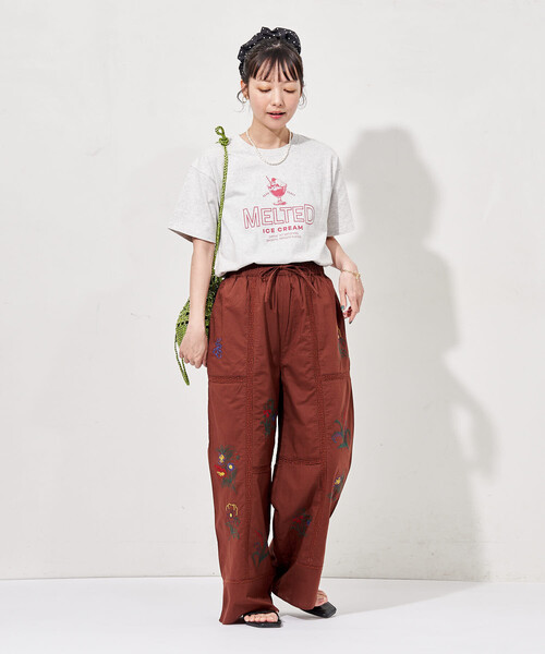 FREAK'S STORE(フリークスストア)の「インド パッチワーク刺繍 イージーパンツ<セットアップ対応>(その他パンツ・レディース・ブラウン/サックスブルー/ブラック/オフホワイト・フリ-)」の17枚目の写真