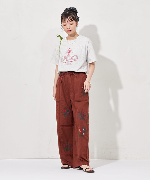 FREAK'S STORE(フリークスストア)の「インド パッチワーク刺繍 イージーパンツ<セットアップ対応>(その他パンツ・レディース・ブラウン/サックスブルー/ブラック/オフホワイト・フリ-)」の18枚目の写真