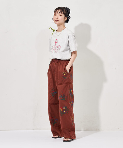 FREAK'S STORE(フリークスストア)の「インド パッチワーク刺繍 イージーパンツ<セットアップ対応>(その他パンツ・レディース・ブラウン/サックスブルー/ブラック/オフホワイト・フリ-)」の21枚目の写真