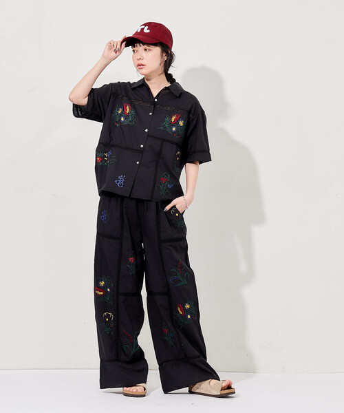 FREAK'S STORE(フリークスストア)の「インド パッチワーク刺繍 イージーパンツ<セットアップ対応>(その他パンツ・レディース・ブラウン/サックスブルー/ブラック/オフホワイト・フリ-)」の21枚目の写真