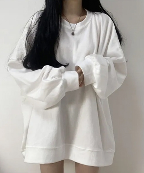 VIVID LADY(ビビッドレディー)の「スウェット チュニック トップス(スウェット・レディース・パープル/ベージュ/ピンク/マスタード/ブルー/グレー/ライトグレー/ホワイト/ワイン/ブラック/チャコールグレー/ライトブルー・FREE)」の1枚目の写真