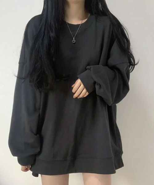 VIVID LADY(ビビッドレディー)の「スウェット チュニック トップス(スウェット・レディース・パープル/ベージュ/ピンク/マスタード/ブルー/グレー/ライトグレー/ホワイト/ワイン/ブラック/チャコールグレー/ライトブルー・FREE)」の3枚目の写真