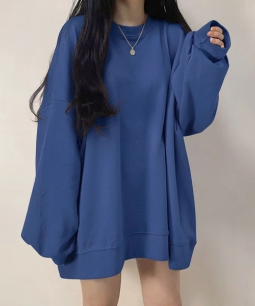 VIVID LADY(ビビッドレディー)の「スウェット チュニック トップス(スウェット・レディース・パープル/ベージュ/ピンク/マスタード/ブルー/グレー/ライトグレー/ホワイト/ワイン/ブラック/チャコールグレー/ライトブルー・FREE)」の13枚目の写真