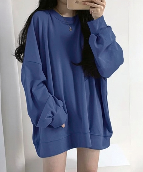 VIVID LADY(ビビッドレディー)の「スウェット チュニック トップス(スウェット・レディース・パープル/ベージュ/ピンク/マスタード/ブルー/グレー/ライトグレー/ホワイト/ワイン/ブラック/チャコールグレー/ライトブルー・FREE)」の14枚目の写真