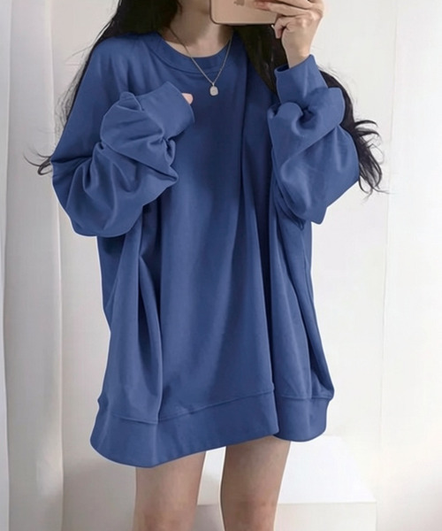 VIVID LADY(ビビッドレディー)の「スウェット チュニック トップス(スウェット・レディース・パープル/ベージュ/ピンク/マスタード/ブルー/グレー/ライトグレー/ホワイト/ワイン/ブラック/チャコールグレー/ライトブルー・FREE)」の15枚目の写真