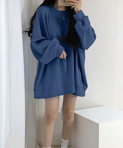 VIVID LADY(ビビッドレディー)の「スウェット チュニック トップス(スウェット・レディース・パープル/ベージュ/ピンク/マスタード/ブルー/グレー/ライトグレー/ホワイト/ワイン/ブラック/チャコールグレー/ライトブルー・FREE)」の17枚目の写真