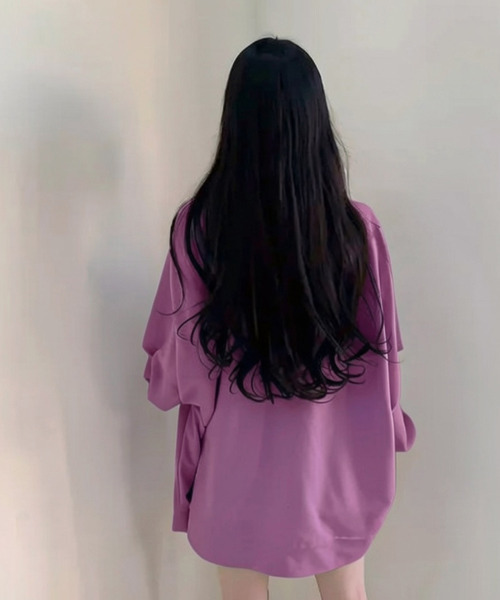 VIVID LADY(ビビッドレディー)の「スウェット チュニック トップス(スウェット・レディース・パープル/ベージュ/ピンク/マスタード/ブルー/グレー/ライトグレー/ホワイト/ワイン/ブラック/チャコールグレー/ライトブルー・FREE)」の22枚目の写真