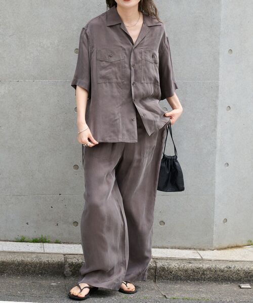 OUTDOOR PRODUCTS（アウトドアプロダクツ）の「追加キュプラステッチワークドロストパンツ セットアップ対応（スラックス・レディース・ネイビー/チャコールグレー・36/38）」の9枚目の写真