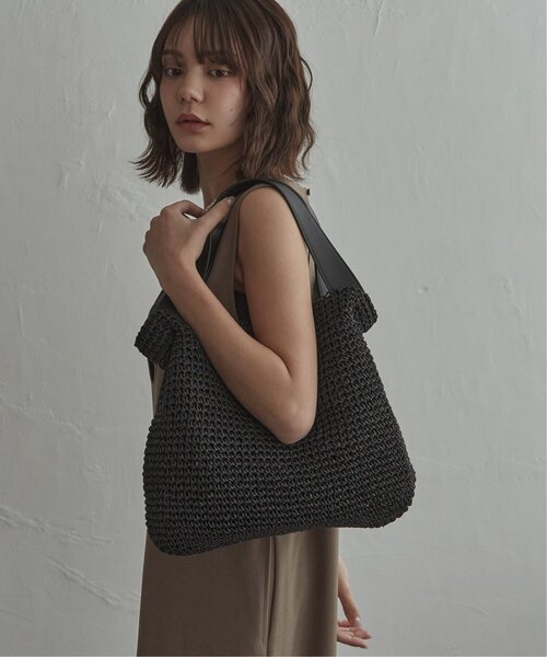 notch.(ノッチ)の「COOCO A4ペーパー2WAYバッグ(かごバッグ・レディース・ブラック/グリーン/キャメル・ONESIZE)」の4枚目の写真
