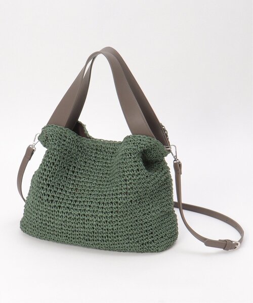 notch.(ノッチ)の「COOCO A4ペーパー2WAYバッグ(かごバッグ・レディース・ブラック/グリーン/キャメル・ONESIZE)」の11枚目の写真