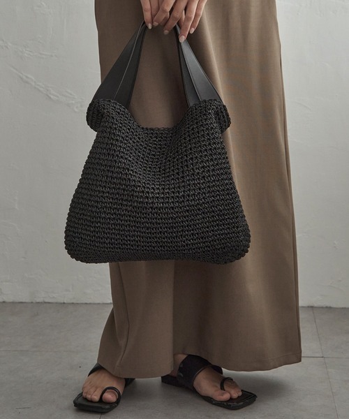 ❤新品❤【COOCO】ペーパー2WAY カゴバッグ かごバッグ A4収納 COOCO（クーコ） かごバッグ カゴバッグ ペーパー素材2WAYトート