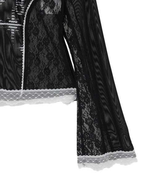 Candy Stripper(キャンディストリッパー)の「MAGICAL GIRL TATTOO LACE トップス(Tシャツ/カットソー・レディース・オフホワイト/ブラック/ベージュ・FREE)」の9枚目の写真
