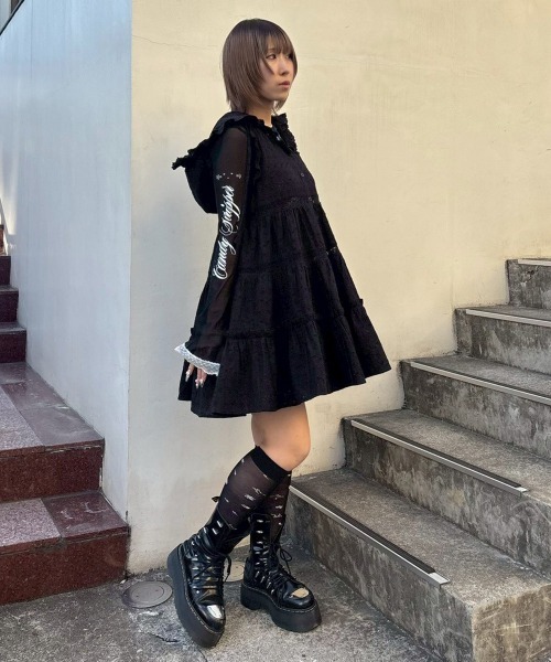 Candy Stripper(キャンディストリッパー)の「MAGICAL GIRL TATTOO LACE トップス(Tシャツ/カットソー・レディース・オフホワイト/ブラック/ベージュ・FREE)」の17枚目の写真