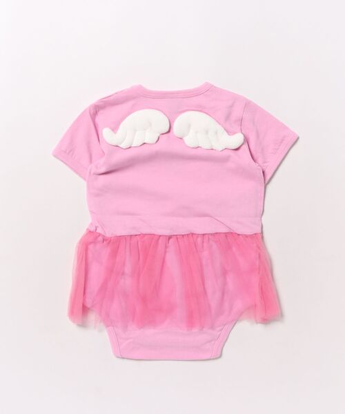 HYSTERIC MINI（ヒステリックミニ）の「ANGEL MINI 羽付き チュールロンパース（ロンパース・キッズ・ブラック/ベビーピンク・80/70）」の3枚目の写真