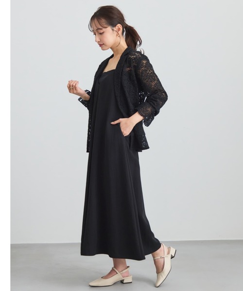 COHINA（コヒナ）の「レイヤードデザインキャミワンピース 【低身長・小柄女性】（ワンピース・レディース・ブラック/グリーン/ベージュ・SHORT/REGULAR）」の6枚目の写真