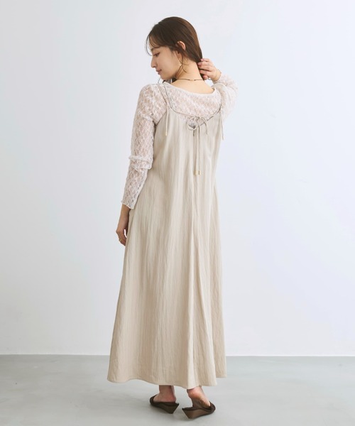 COHINA（コヒナ）の「レイヤードデザインキャミワンピース 【低身長・小柄女性】（ワンピース・レディース・ブラック/グリーン/ベージュ・SHORT/REGULAR）」の12枚目の写真