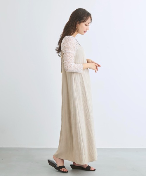 COHINA（コヒナ）の「レイヤードデザインキャミワンピース 【低身長・小柄女性】（ワンピース・レディース・ブラック/グリーン/ベージュ・SHORT/REGULAR）」の13枚目の写真