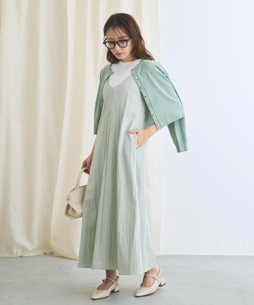COHINA（コヒナ）の「レイヤードデザインキャミワンピース 【低身長・小柄女性】（ワンピース・レディース・ブラック/グリーン/ベージュ・SHORT/REGULAR）」の19枚目の写真