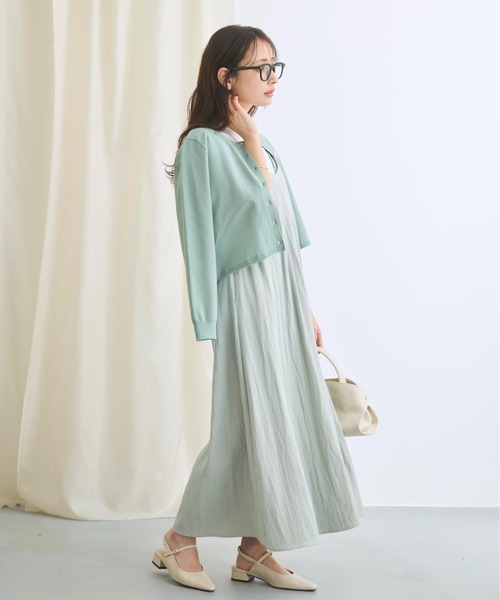 COHINA（コヒナ）の「レイヤードデザインキャミワンピース 【低身長・小柄女性】（ワンピース・レディース・ブラック/グリーン/ベージュ・SHORT/REGULAR）」の20枚目の写真