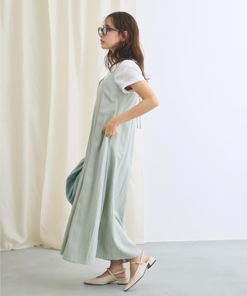 COHINA（コヒナ）の「レイヤードデザインキャミワンピース 【低身長・小柄女性】（ワンピース・レディース・ブラック/グリーン/ベージュ・SHORT/REGULAR）」の16枚目の写真
