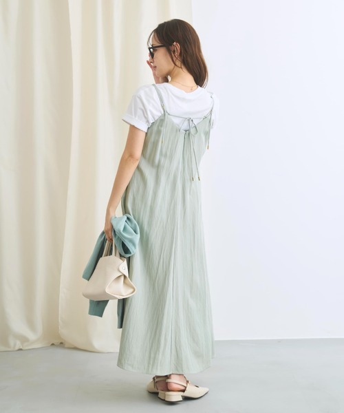 COHINA（コヒナ）の「レイヤードデザインキャミワンピース 【低身長・小柄女性】（ワンピース・レディース・ブラック/グリーン/ベージュ・SHORT/REGULAR）」の17枚目の写真