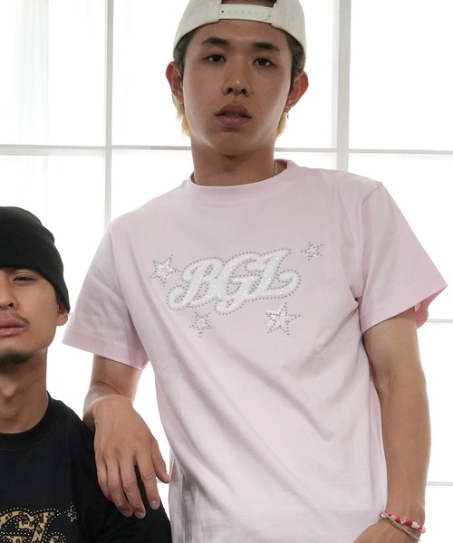 BGL（ビージーエル）の「STAR LOGO TEE / スター / 星柄 / キラキラ / スタッズ / Y2K / 韓国　半袖Tシャツ（Tシャツ/カットソー・レディース・ライトピンク/ネイビー/ホワイト/ブルー/ブラック・S/L/M）」の5枚目の写真