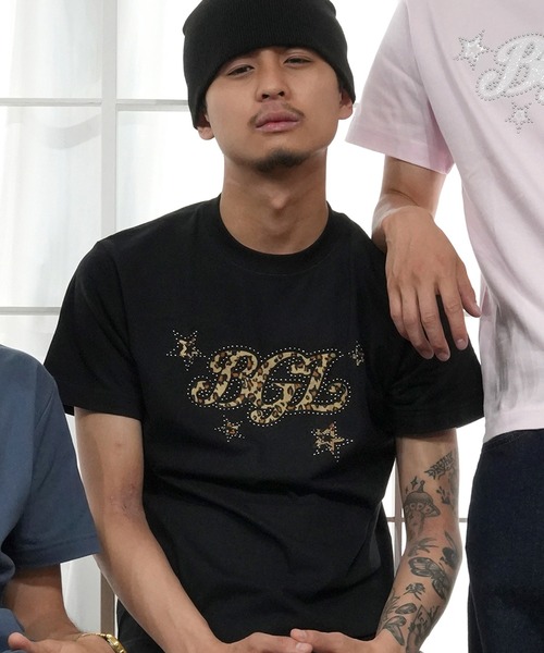 BGL（ビージーエル）の「STAR LOGO TEE / スター / 星柄 / キラキラ / スタッズ / Y2K / 韓国　半袖Tシャツ（Tシャツ/カットソー・レディース・ライトピンク/ネイビー/ホワイト/ブルー/ブラック・S/L/M）」の2枚目の写真