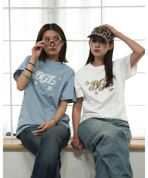 BGL（ビージーエル）の「STAR LOGO TEE / スター / 星柄 / キラキラ / スタッズ / Y2K / 韓国　半袖Tシャツ（Tシャツ/カットソー・レディース・ライトピンク/ネイビー/ホワイト/ブルー/ブラック・S/L/M）」の22枚目の写真