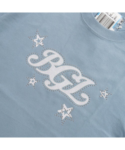 BGL（ビージーエル）の「STAR LOGO TEE / スター / 星柄 / キラキラ / スタッズ / Y2K / 韓国　半袖Tシャツ（Tシャツ/カットソー・レディース・ライトピンク/ネイビー/ホワイト/ブルー/ブラック・S/L/M）」の9枚目の写真