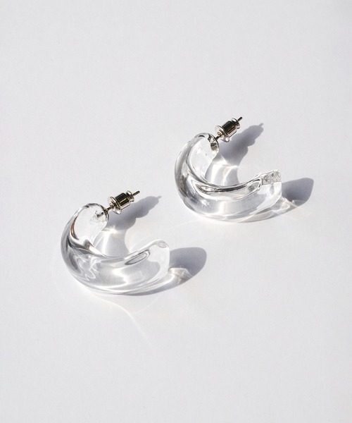 HARIO Lampwork Factory(ハリオランプワークファクトリー)の「ピアス ペトリコールフープ(ピアス(両耳用)・レディース・クリア・FREE)」の10枚目の写真