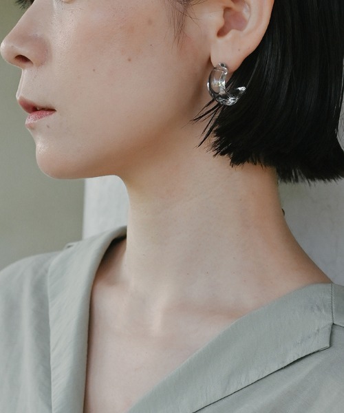 HARIO Lampwork Factory(ハリオランプワークファクトリー)の「ピアス ペトリコールフープ(ピアス(両耳用)・レディース・クリア・FREE)」の7枚目の写真