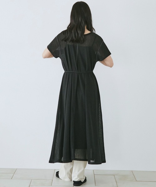 Doux archives(ドゥアルシーヴ)の「シアーカットソーワンピース(Tシャツ/カットソー・レディース・ピンク/ブラック/ブラウン・FREE)」の13枚目の写真
