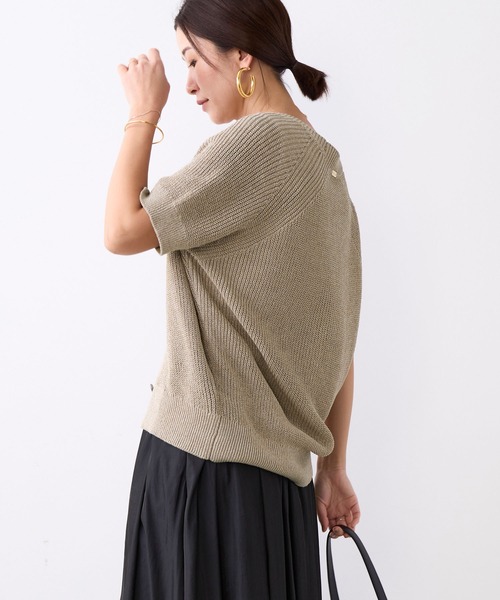 MICA&DEAL(マイカ&ディール)の「ペーパーヤーンニットカーディガン(ニット/セーター・レディース・オレンジ/グレイッシュベージュ/チャコールグレー/ブラウン・FREE)」の6枚目の写真