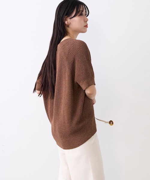 MICA&DEAL(マイカ&ディール)の「ペーパーヤーンニットカーディガン(ニット/セーター・レディース・オレンジ/グレイッシュベージュ/チャコールグレー/ブラウン・FREE)」の17枚目の写真