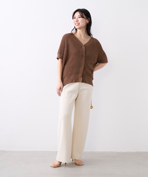 MICA&DEAL(マイカ&ディール)の「ペーパーヤーンニットカーディガン(ニット/セーター・レディース・オレンジ/グレイッシュベージュ/チャコールグレー/ブラウン・FREE)」の18枚目の写真