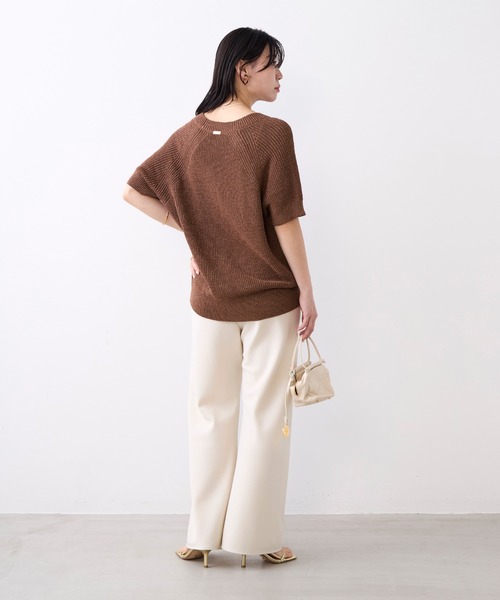 MICA&DEAL(マイカ&ディール)の「ペーパーヤーンニットカーディガン(ニット/セーター・レディース・オレンジ/グレイッシュベージュ/チャコールグレー/ブラウン・FREE)」の20枚目の写真