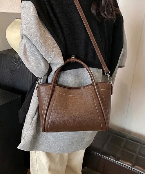 yuue' ( wear )(ユーイ)の「2WAYステッチミニショルダーバッグ(ショルダーバッグ・レディース・ダークブラウン/ブラック/アイボリー・FREE)」の19枚目の写真