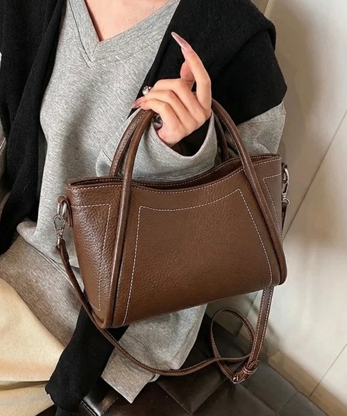 yuue' ( wear )(ユーイ)の「2WAYステッチミニショルダーバッグ(ショルダーバッグ・レディース・ダークブラウン/ブラック/アイボリー・FREE)」の18枚目の写真