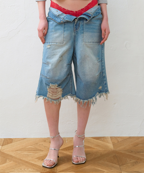 THEVINYLHOUSE(ザバイニルハウス)の「DESTROYED DENIM SHORTS LIGHT BLUE(その他パンツ・メンズ・その他・SMALL/MEDIUM/LARGE)」の2枚目の写真
